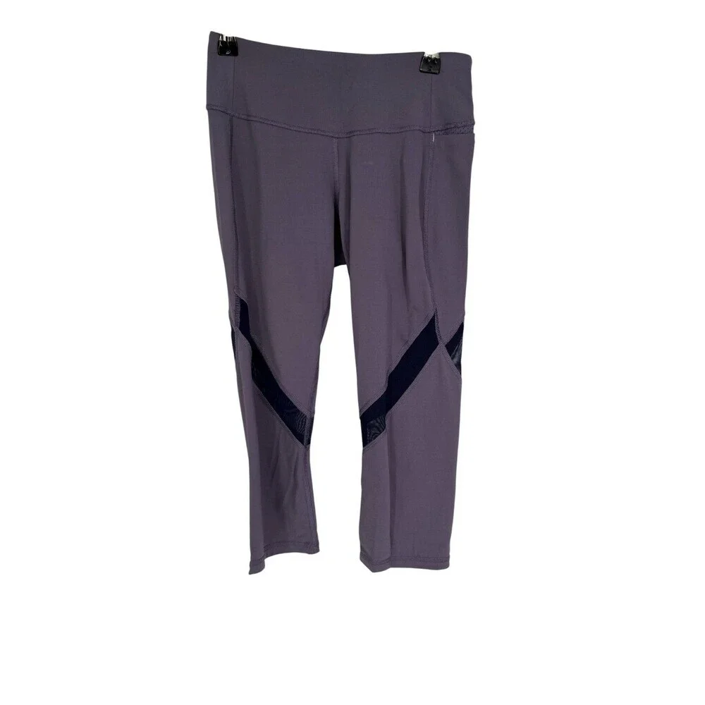 Calia by Carrie Underwood Leggings Women's Size XS Purple Mesh Insert Capri Crop